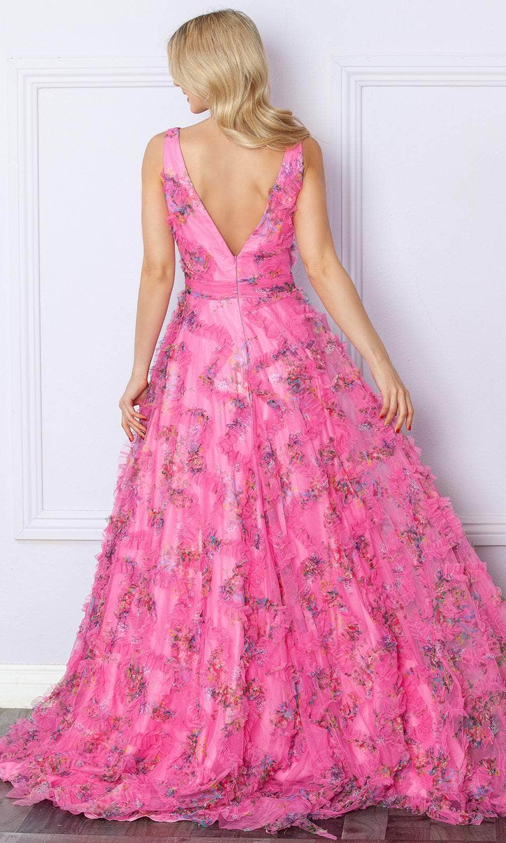 Nox Anabel E1445 - Ruffled Deep V-Neck Prom Dress Special Occasion Dresses 
