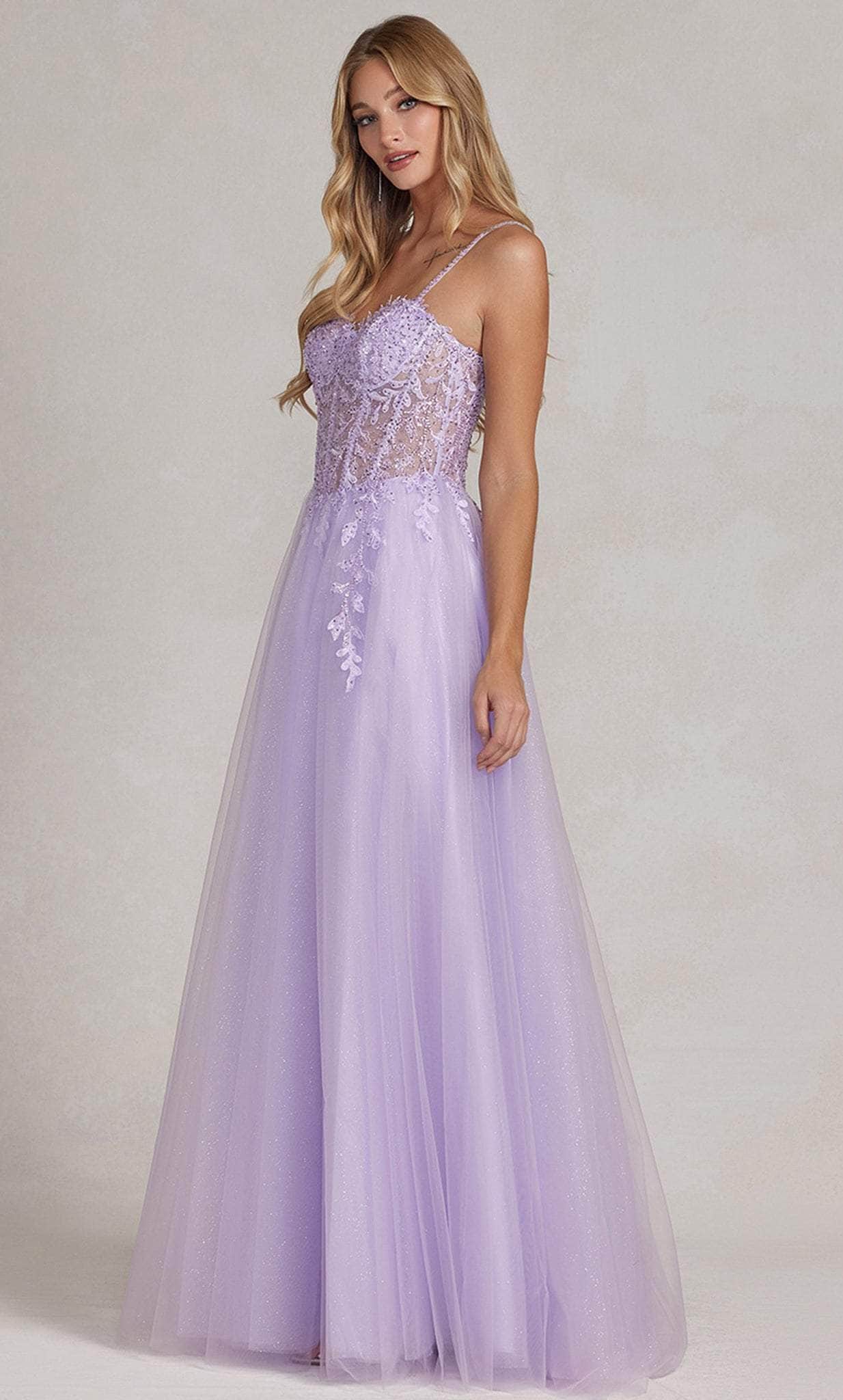 Nox Anabel F1087 - Sheer Sweetheart Prom Gown Prom Dresses 00 / Lilac