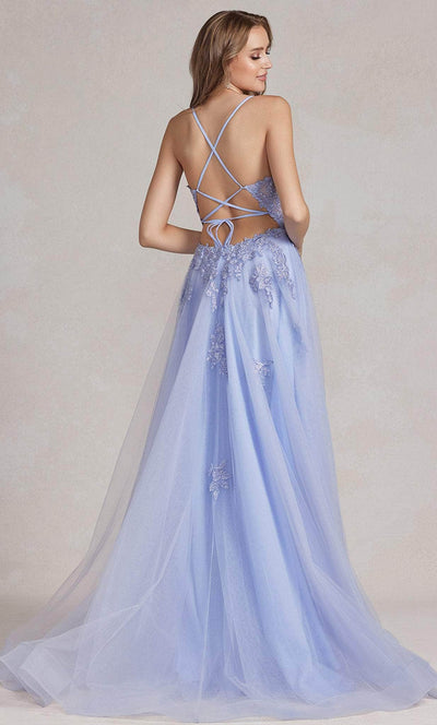 Nox Anabel G1149 - Embroidered Plunging V-Neck Prom Gown Prom Dresses