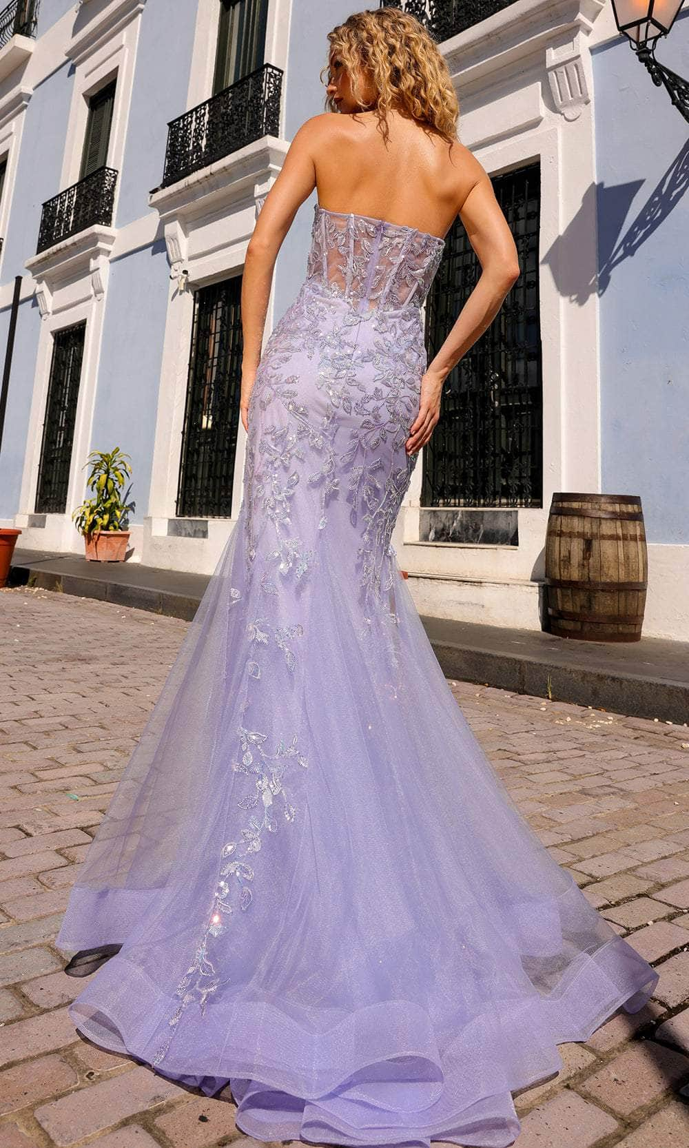 Nox Anabel G1258 - Strapless Sequin Lace Evening Dress Special Occasion Dresses 