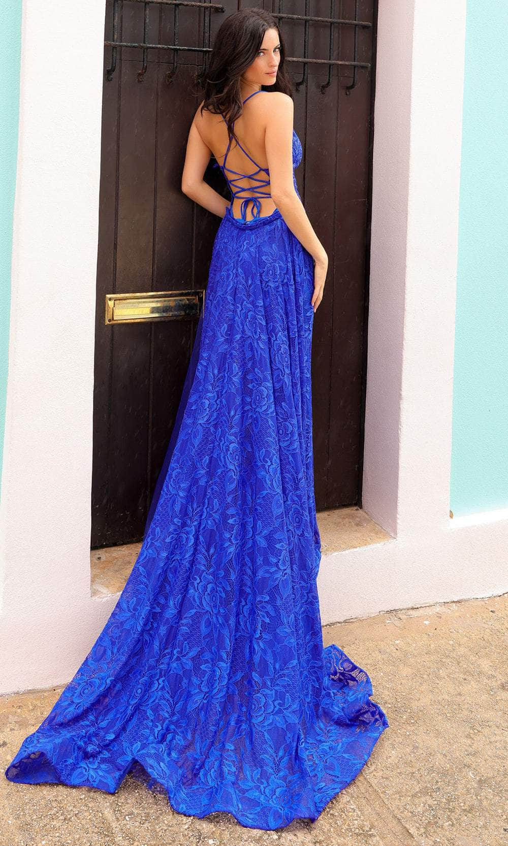 Nox Anabel G1353 - Lace V-Neck Prom Dress Special Occasion Dresses 