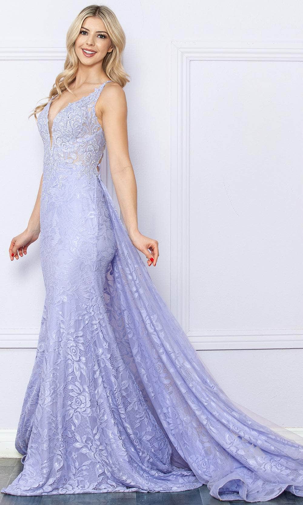 Nox Anabel G1353 - Lace V-Neck Prom Dress Special Occasion Dresses 