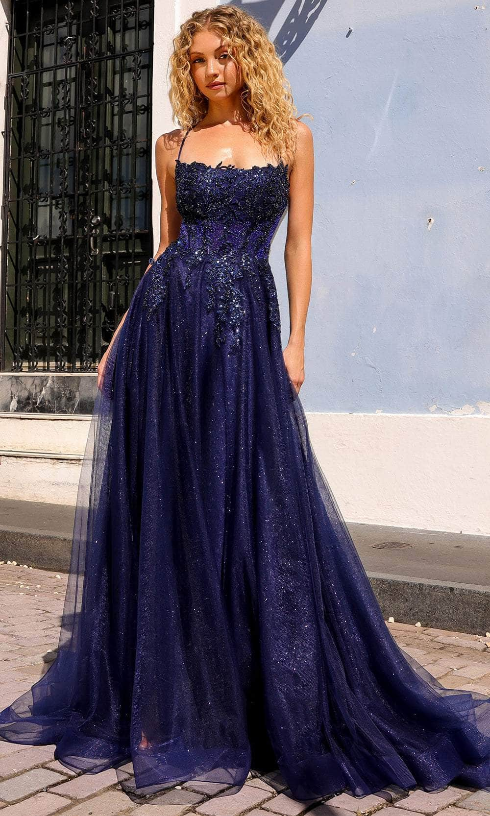 Nox Anabel G1405 - Crisscross Back A-Line Prom Dress Special Occasion Dresses 