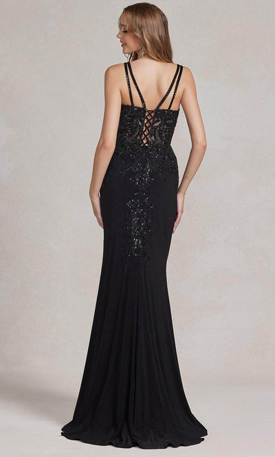 Nox Anabel H1090 - V-Neck Embroidered Prom Dress Evening Dresses