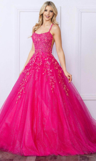 Nox Anabel H1271 - Sweetheart Floral Ballgown Special Occasion Dress 0 / Fuchsia
