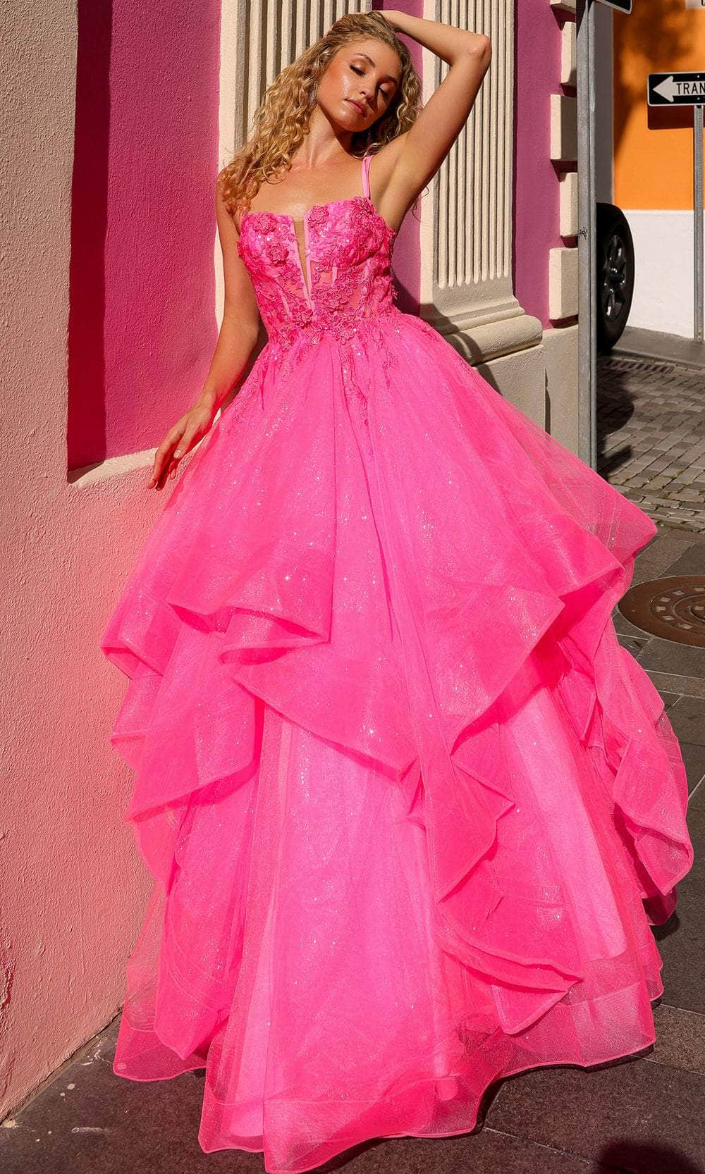 Nox Anabel H1351 - Ruffled A-Line Prom Dress Special Occasion Dresses 