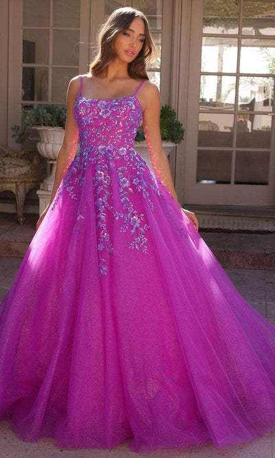 Nox Anabel H1464 - Glitter A-Line Prom Dress Special Occasion Dress 0 / Purple
