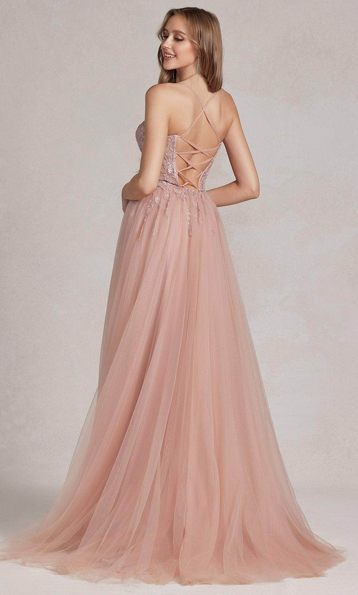 Nox Anabel J1089 - Sleeveless Sheer Embroidered Ballgown Ball Gowns