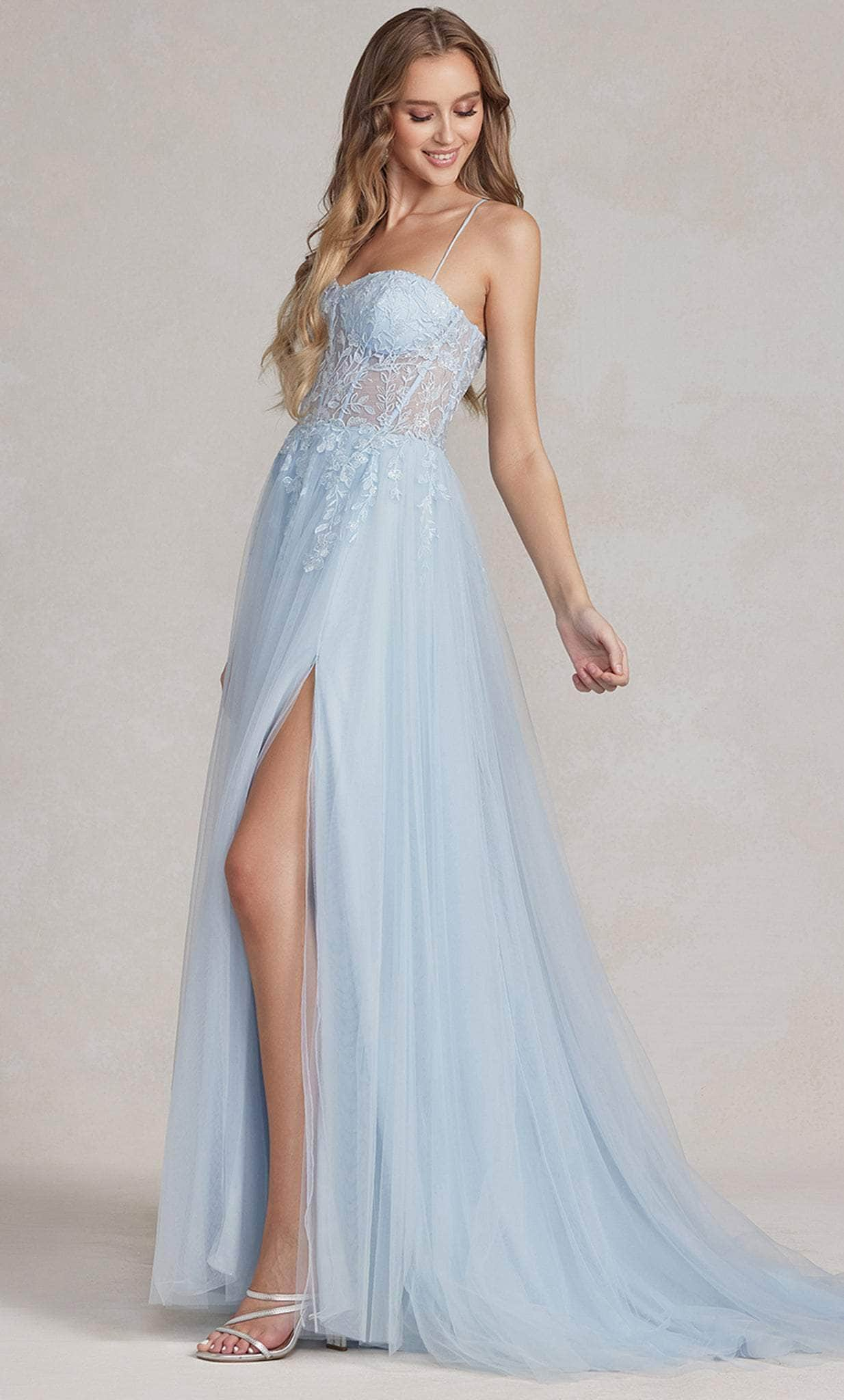 Nox Anabel J1089 - Sleeveless Sheer Embroidered Ballgown Ball Gowns