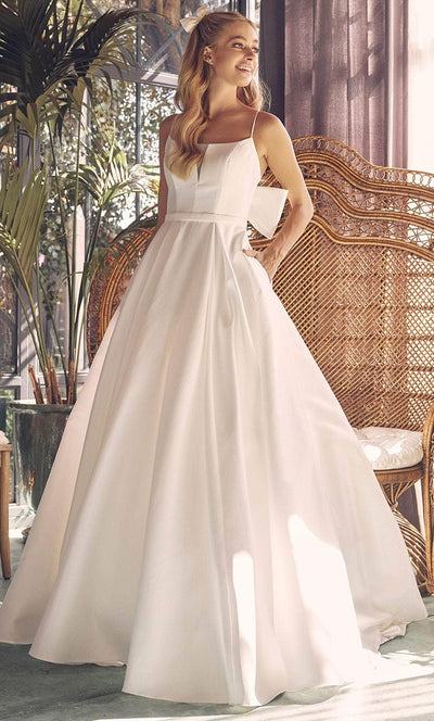 Nox Anabel JE968 - Bow-Detailed Back Full Volume Gown Bridal Dresses 4 / White