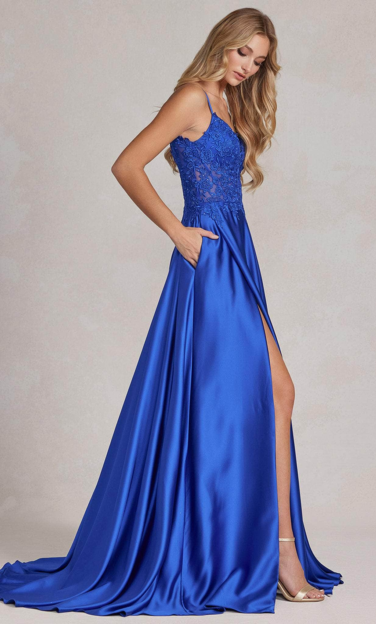 Nox Anabel K1121 - Embroidered Sleeveless A-line Evening Gown Prom Dresses