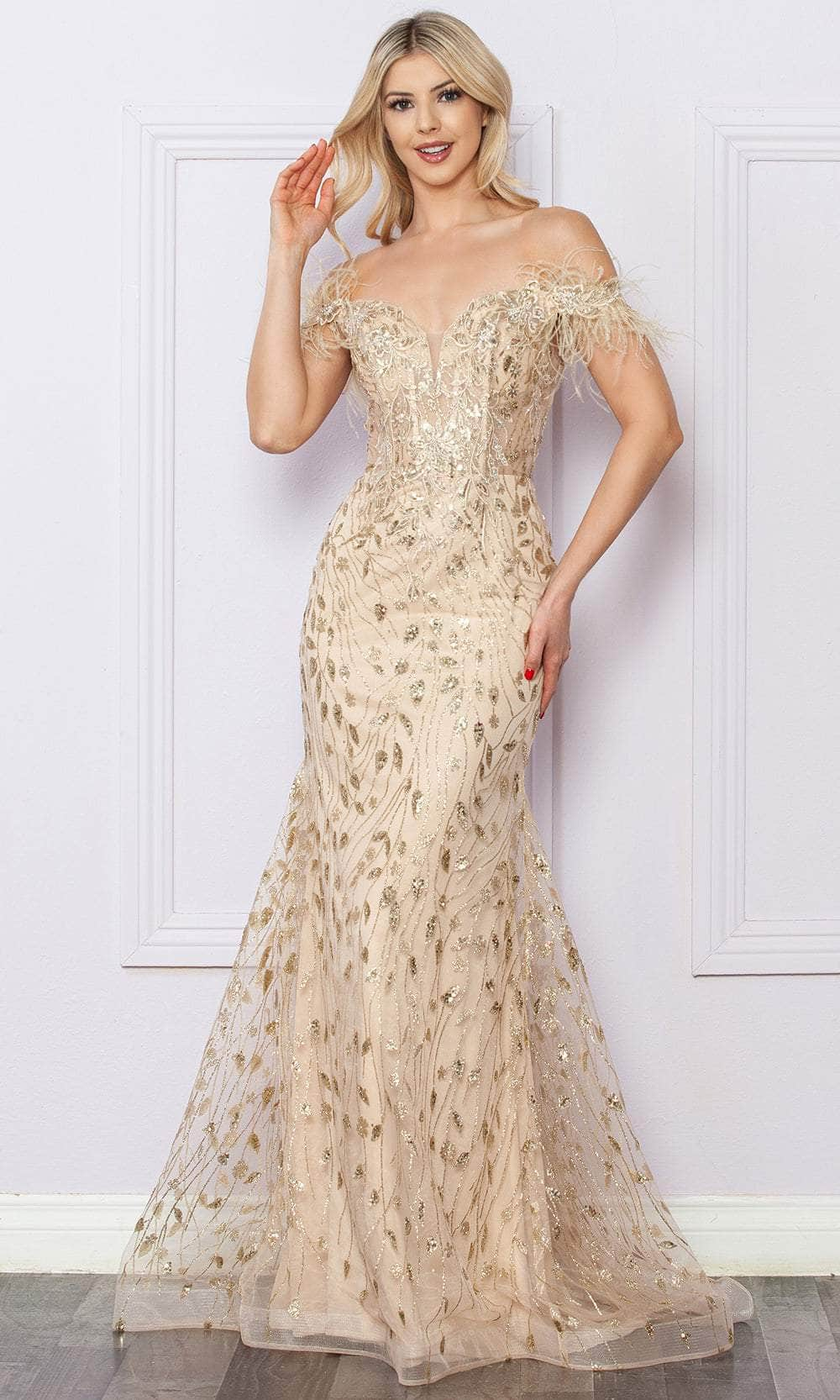 Nox Anabel L1255 - Embellished Mermaid Prom Dress Special Occasion Dress 4 / Champagne