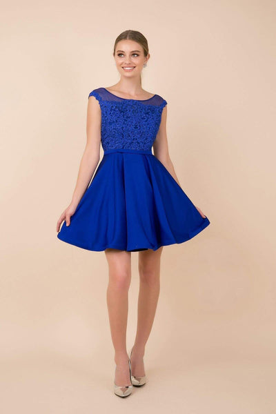 Nox Anabel - Lace Embroidered Dress 6288 CCSALE S / Royal Blue