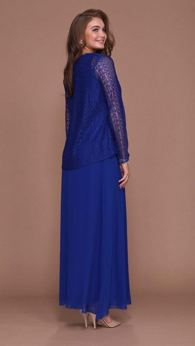 Nox Anabel - Lace V-Neck A-Line Dress 5140 - 1 pc Royal Blue in Size XL Available CCSALE XL / Royal Blue