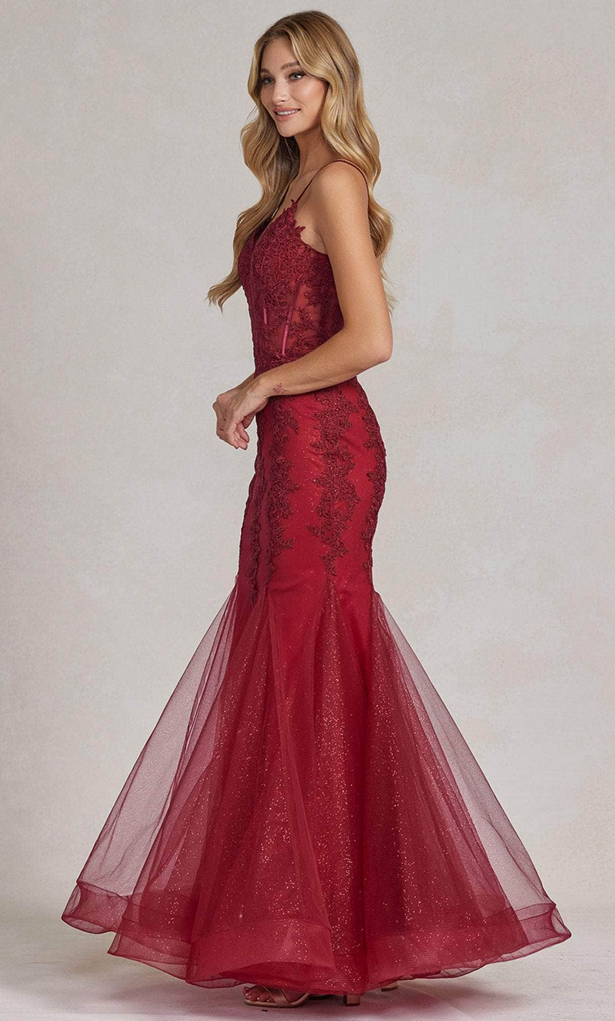 Nox Anabel P1170 - Lace Appliqued Mermaid Prom Dress Prom Dresses