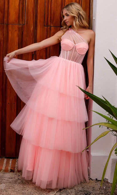 Nox Anabel P1400 - Corset Bodice A-Line Gown Prom Dresses 0 / Pink