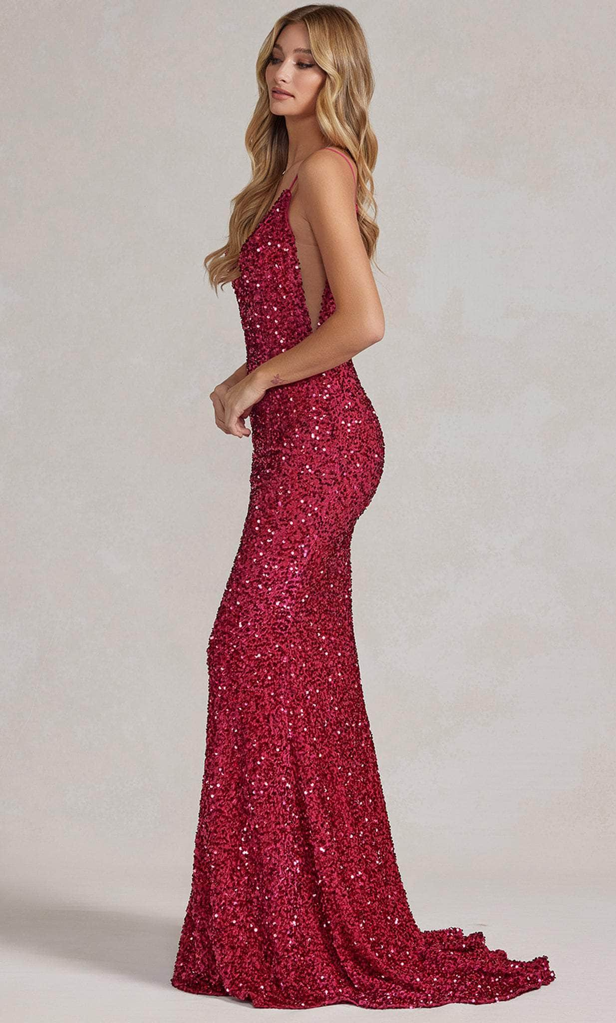 Nox Anabel R1071 - Sequin V-Neck Evening Dress Evening Dresses