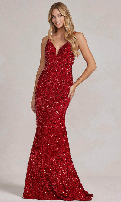 Nox Anabel R1071 - Sequin V-Neck Evening Dress Evening Dresses