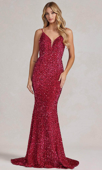 Nox Anabel R1071 - Sequin V-Neck Evening Dress Evening Dresses