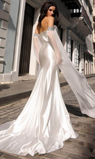 Nox Anabel R1312 - Sheer Cascade Sheath Prom Dress Special Occasion Dresses 