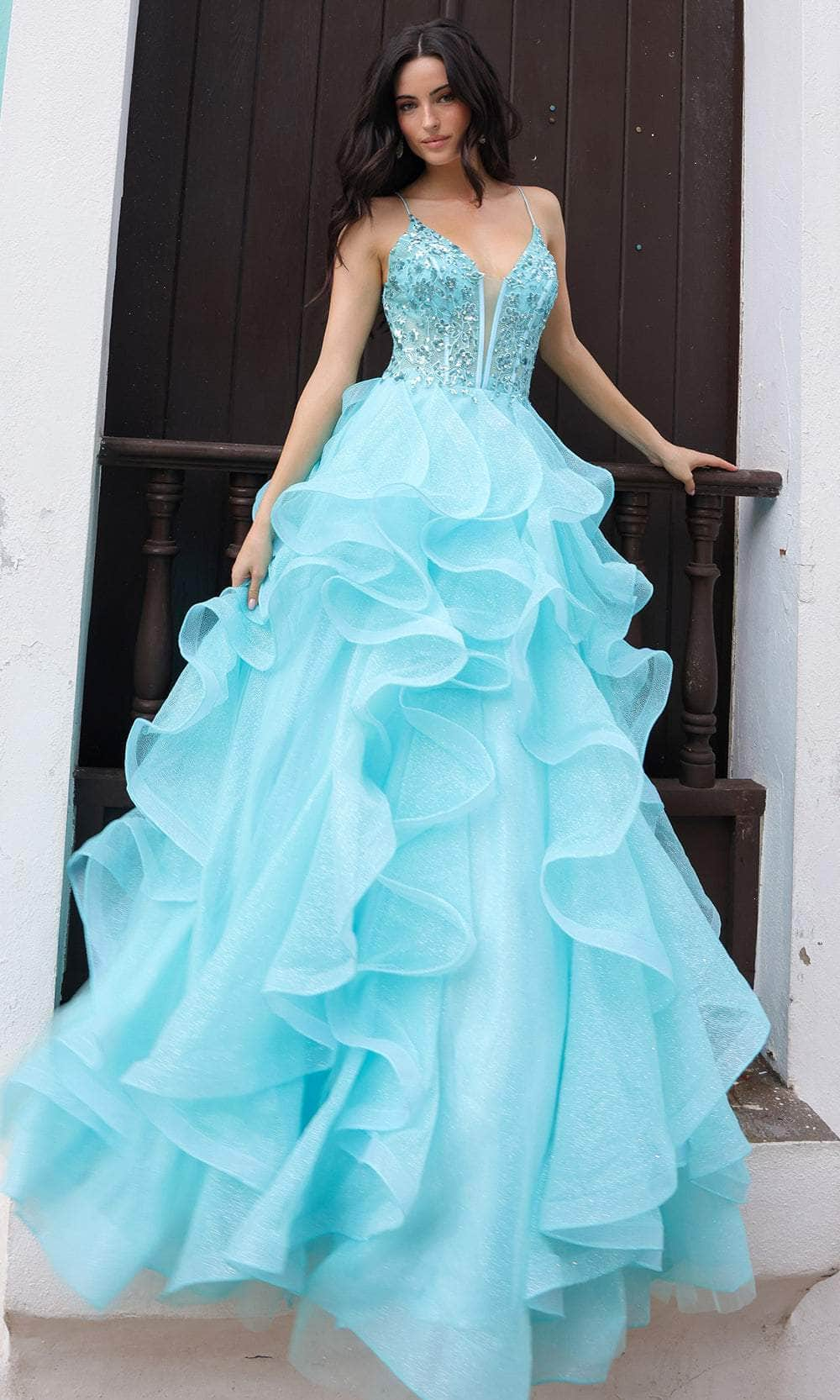 Nox Anabel R1433 - V-Neck Sleeveless Ballgown Ball Gowns 