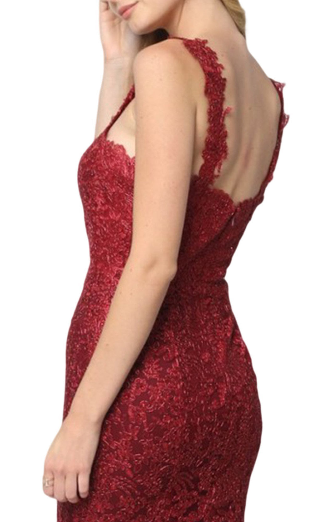 Nox Anabel - Lace Sweetheart Mermaid Evening Gown R216 - 1 pc Silver In Size S Available CCSALE S / Burgundy