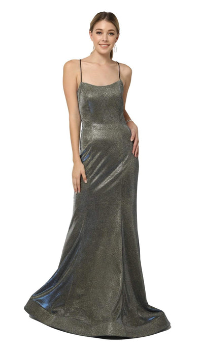 Nox Anabel - R273 Shimmering Halter Neck String Tie Back Mermaid Gown Special Occasion Dress