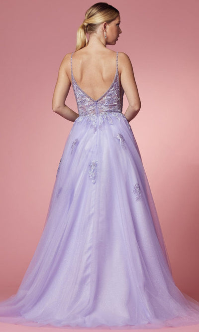 Nox Anabel T1012 - V-Neck Embellished Prom Gown Prom Dresses