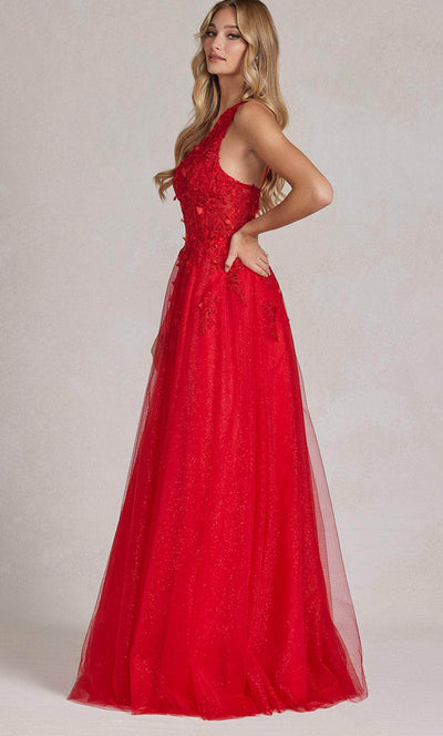 Nox Anabel T1143 - Lace Appliqued A-Line Prom Gown Prom Dresses