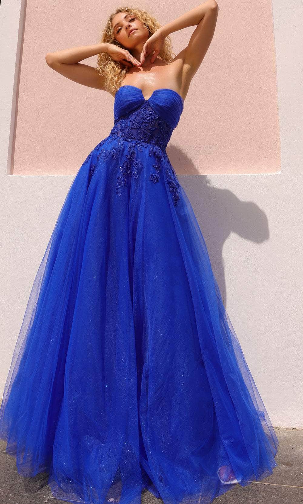 Nox Anabel T1326 - Sweetheart Appliqued Prom Dress Special Occasion Dress 4 / Royal Blue