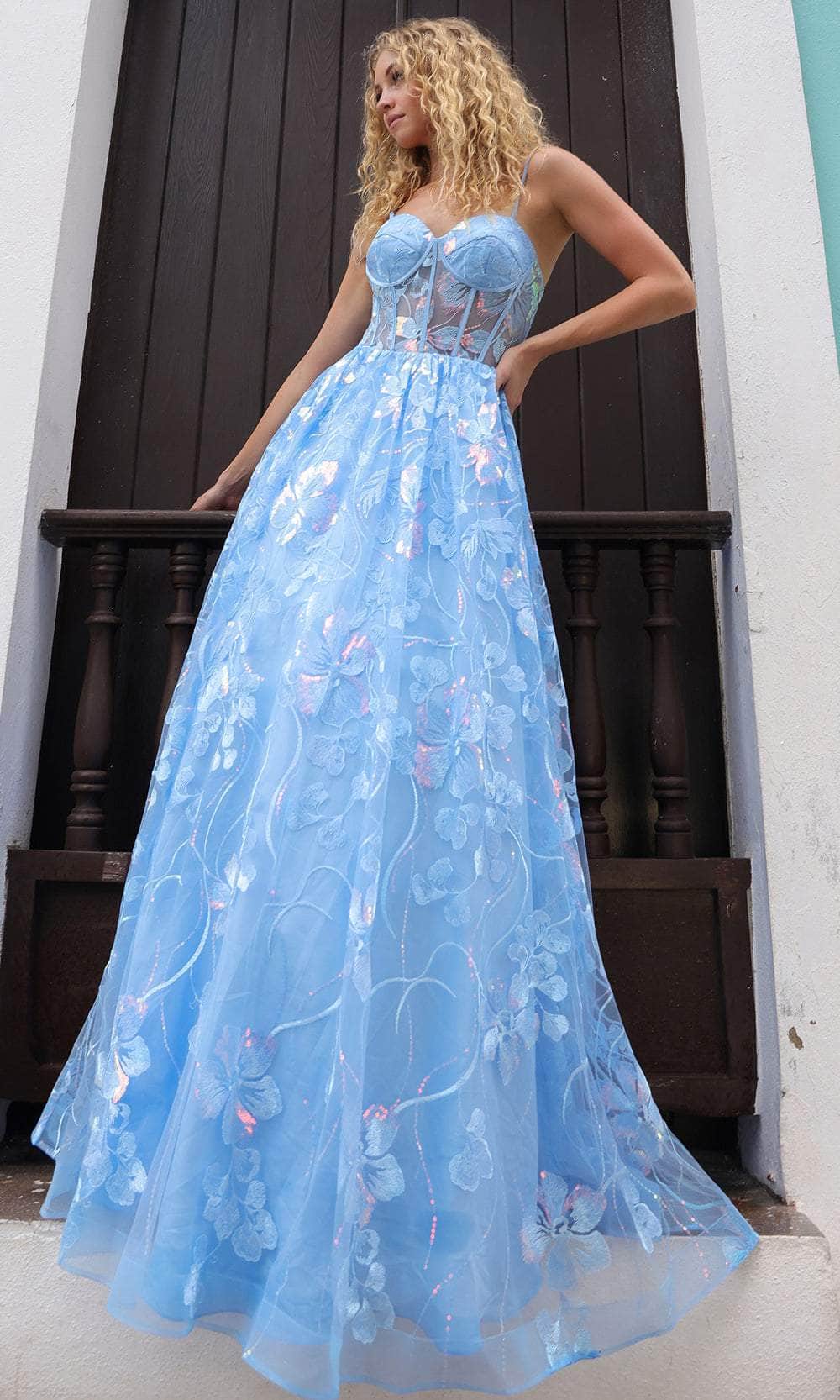 Nox Anabel T1332 - Sequin Embellished A-Line Gown Prom Gown 