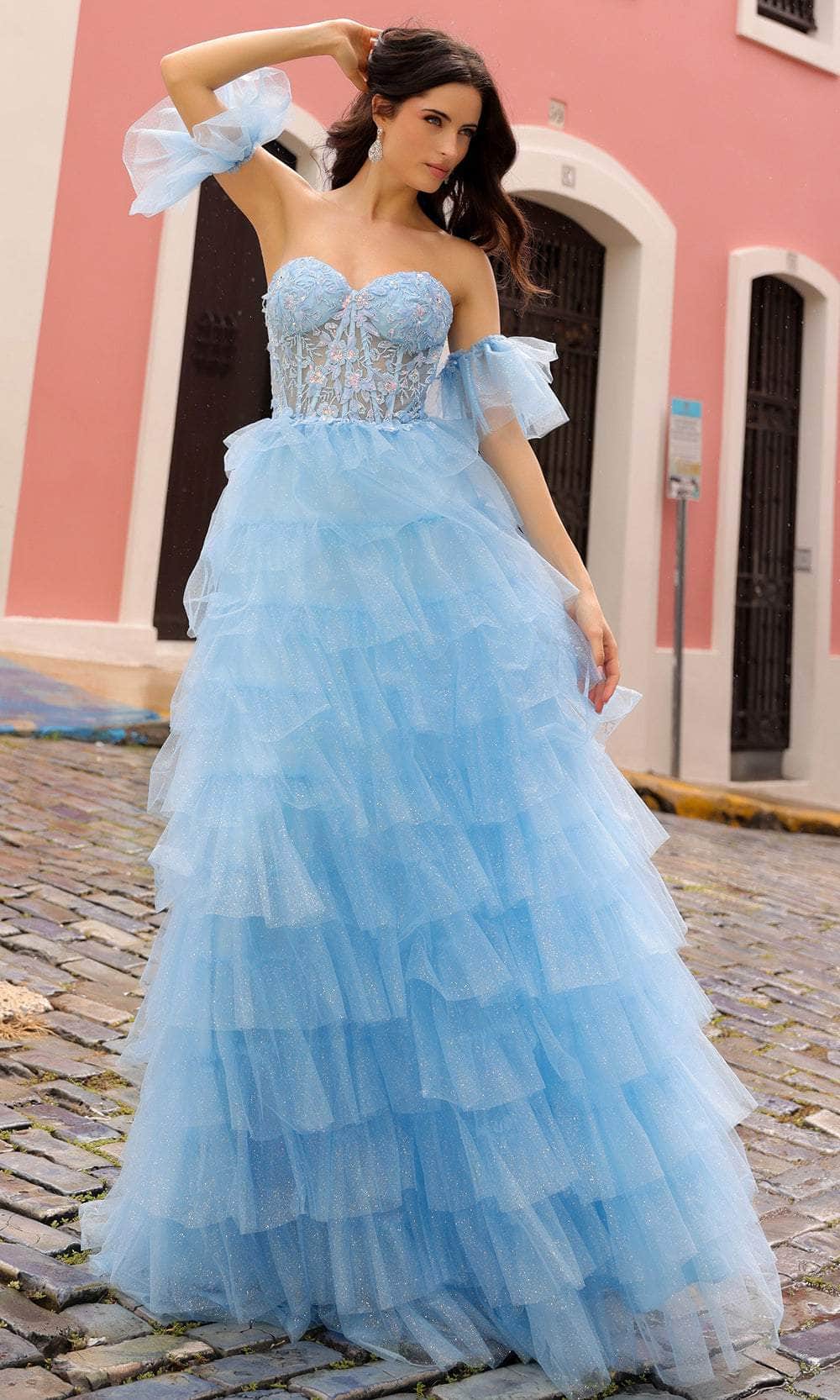 Nox Anabel T1338 - Strapless Ruffled Prom Dress Special Occasion Dresses 