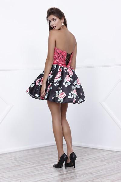 Nox Anabel Two-Piece Lace Corset Floral Cocktail Dress 6270 - 1 Pc. Floral Patterns in size XS Available CCSALE XS / Floral Patterns