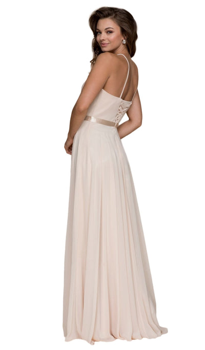 Nox Anabel - Y102P Sleeveless Halter Neck A-line Dress Special Occasion Dress