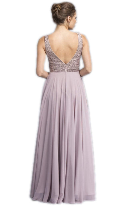 Ornate Deep V-neck A-line Prom Dress Dress