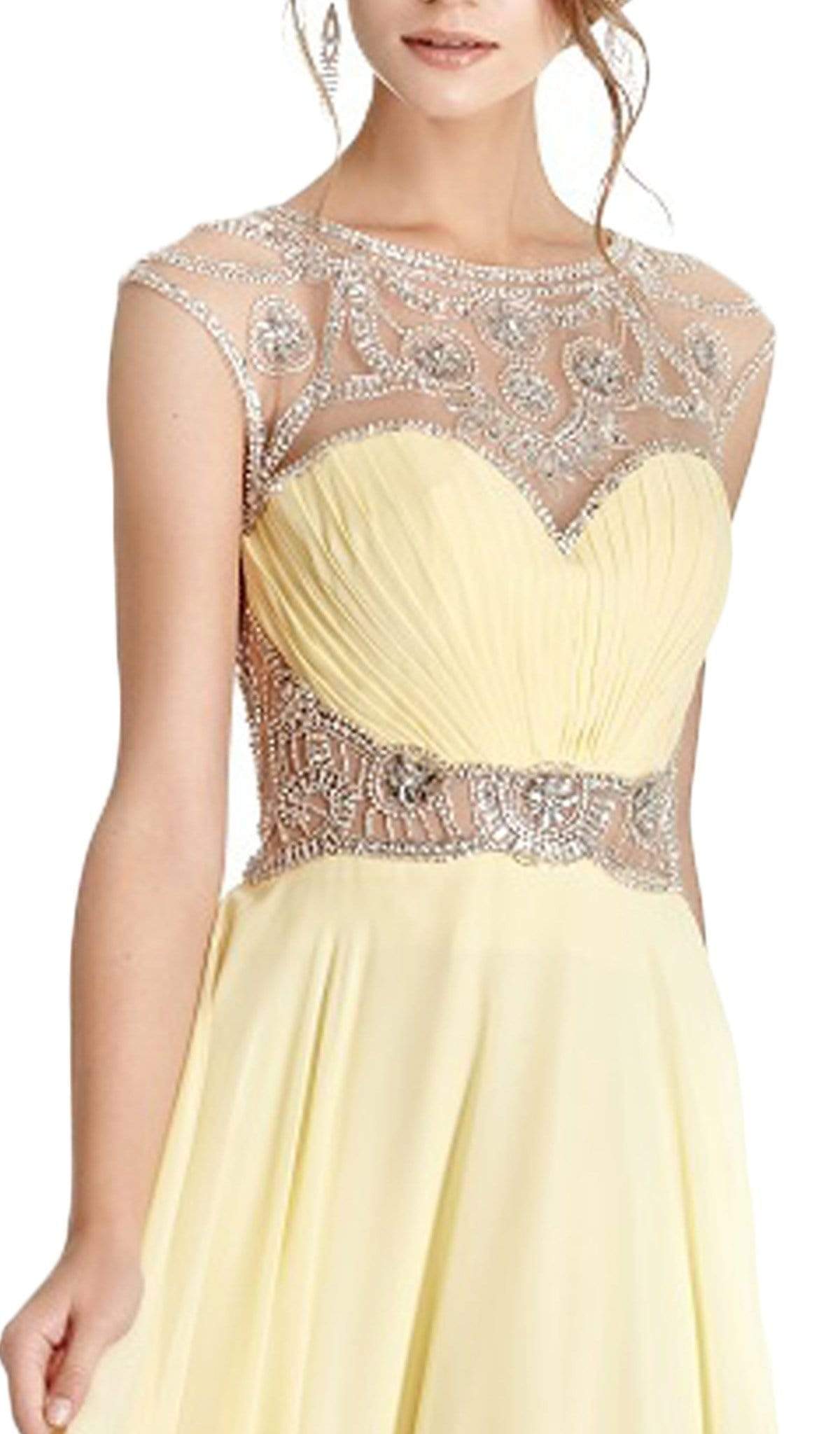 Ornate Illusion Bateau A-line Prom Dress Dress