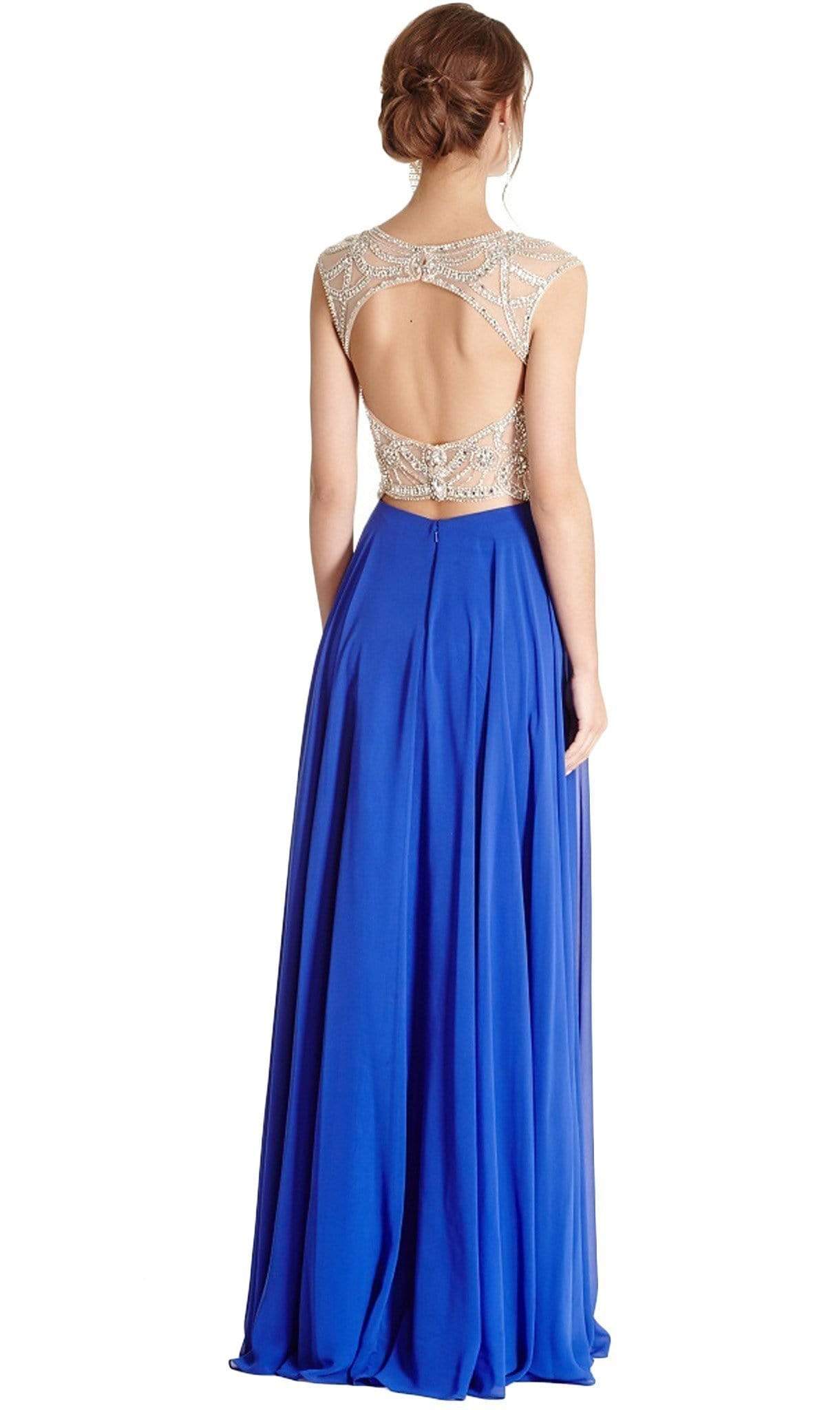 Ornate Illusion Bateau A-line Prom Dress Dress