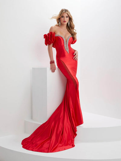 Panoply 14126 - Off Shoulder Ruffle Evening Gown Special Occasion Dress