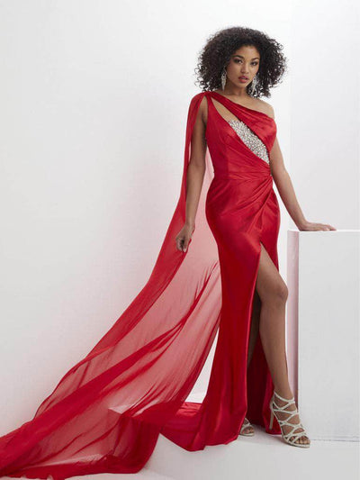 Panoply 14137 - One Shoulder Beaded Evening Gown Special Occasion Dress
