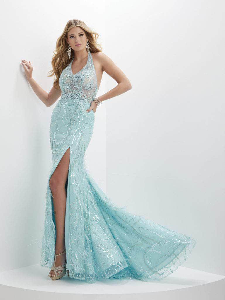 Panoply 14144 - Halter Beaded Lace Evening Gown Special Occasion Dress
