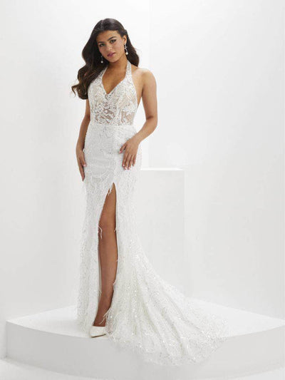 Panoply 14144 - Halter Beaded Lace Evening Gown Special Occasion Dress