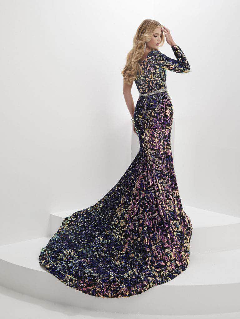 Panoply 14148 - Sequined One Shoulder Evening Gown Special Occasion Dress