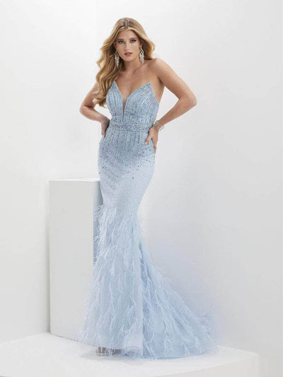 Panoply 14152 - Strapless Feathered Evening Gown Special Occasion Dress