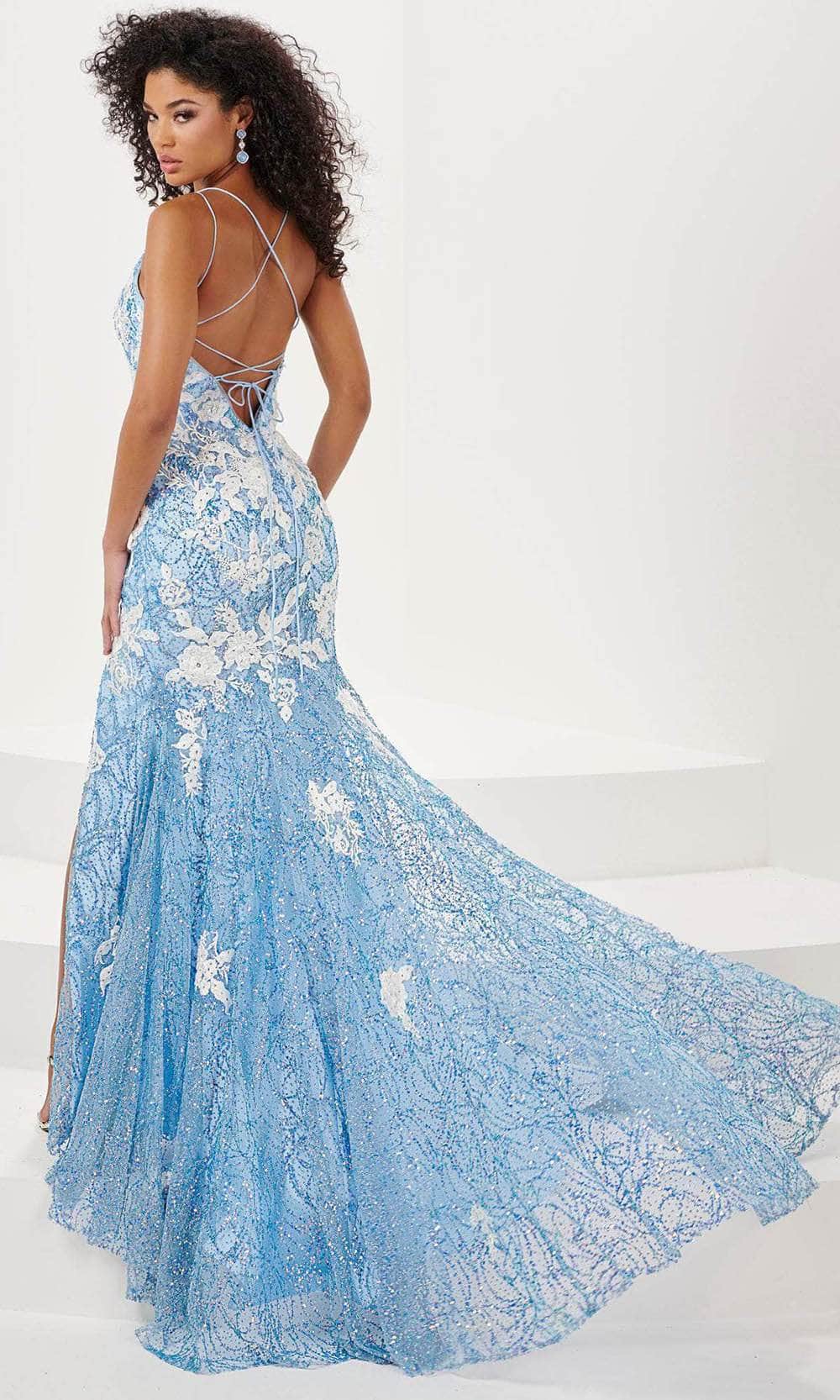 panoply mermaid dress Panoply 14157 - Long Cracked Ice/Lace Mermaid Dress