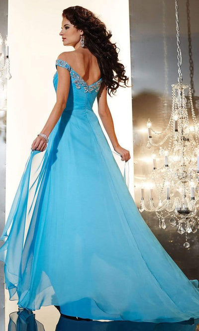 Panoply - 14636SC Pleated Gown Flowy Long Dress