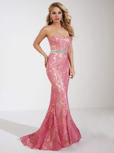 Panoply - 14750SC Strapless Floral Trumpet Gown