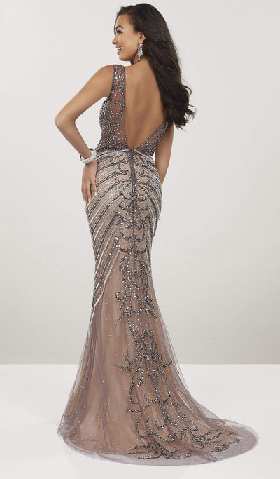 Panoply - 14936 Embellished Deep V-neck Mermaid Dress Special Occasion Dress