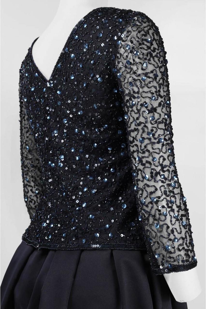 Patra P1689 Sequined Bateau Neck Dress - 3 Pcs. Navy in size 8 and 10 Available CCSALE