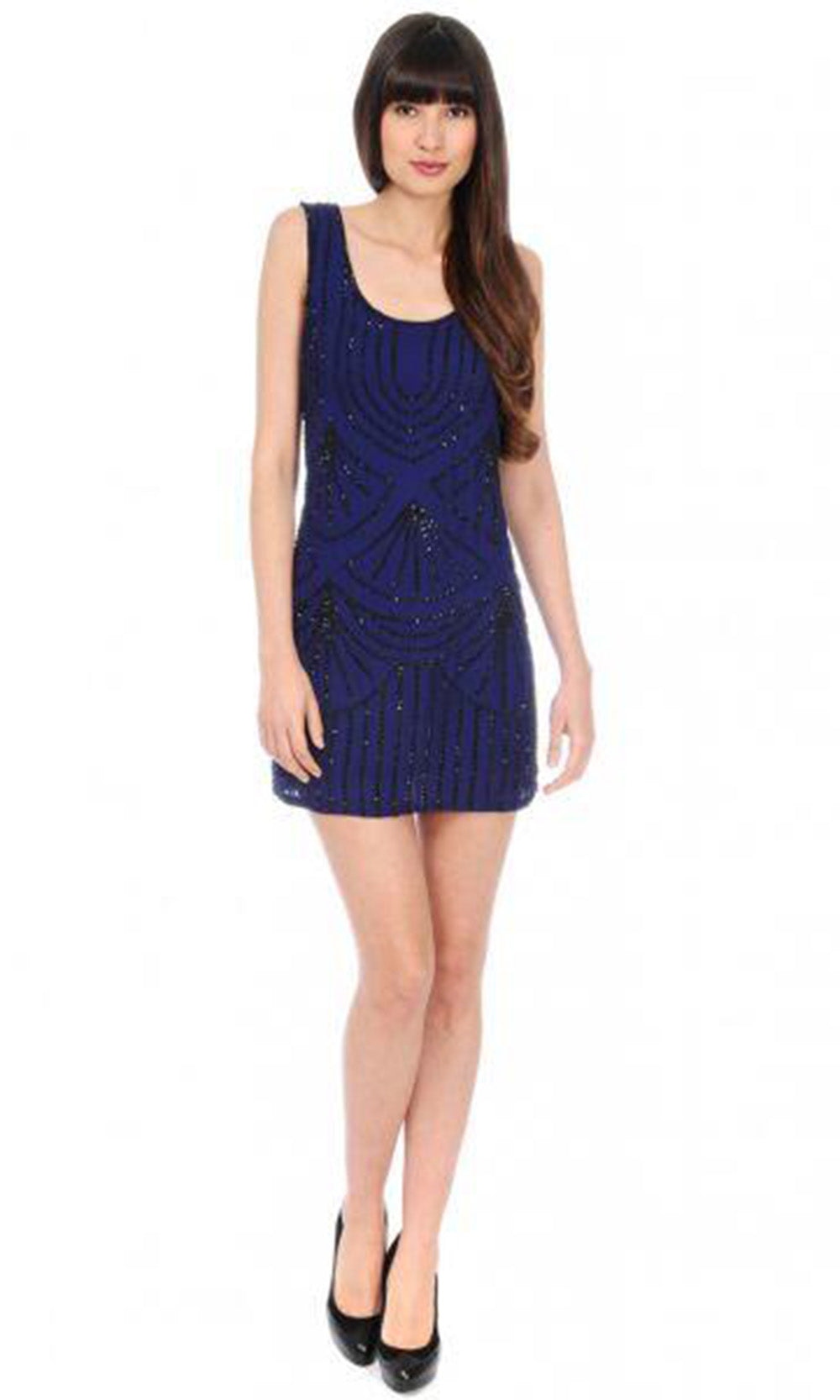 Phoebe Couture - Beaded Cocktail CCSALE 16 / Navy