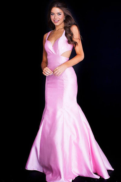 Jovani - JVN49696 Sleeveless V-neck Mermaid Dress in Pink